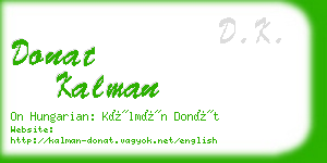donat kalman business card